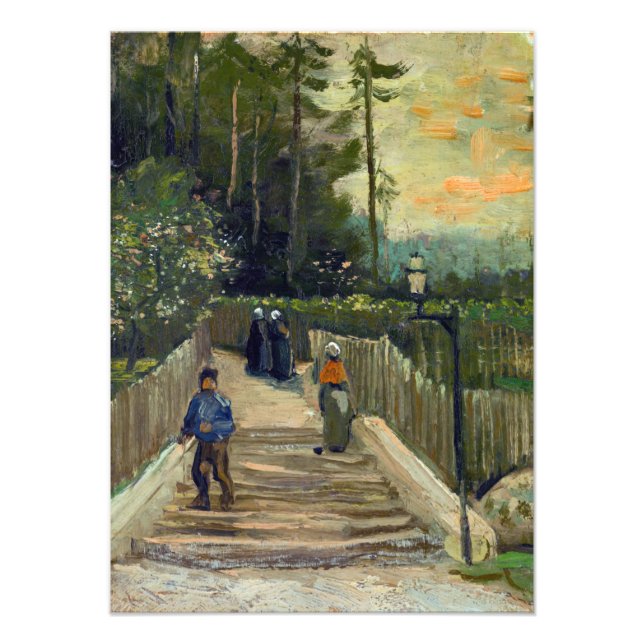 Vincent van Gogh - Sloping Väg i Montmartre Fototryck (Framsidan)