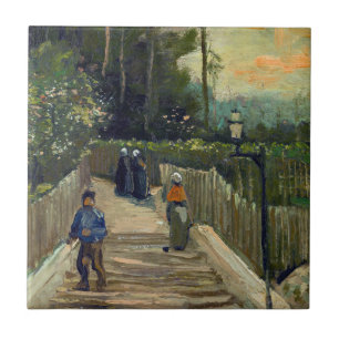 Vincent van Gogh - Sloping Väg i Montmartre Kakelplatta