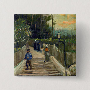 Vincent van Gogh - Sloping Väg i Montmartre Knapp