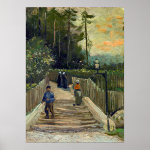 Vincent van Gogh - Sloping Väg i Montmartre Poster