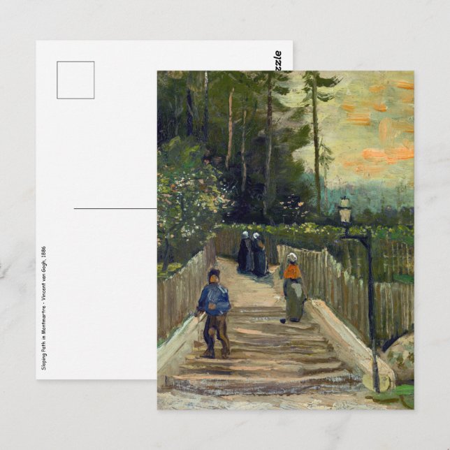 Vincent van Gogh - Sloping Väg i Montmartre Vykort (Fram/baksida)