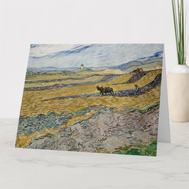 Vincent Van Gogh, sluten Fält med Plowman Kort (Framsida)