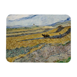 Vincent Van Gogh, sluten Fält med Plowman Magnet