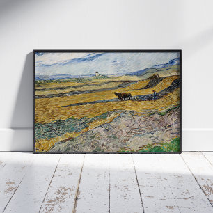 Vincent Van Gogh, sluten Fält med Plowman Poster