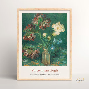 Vincent van Gogh Small Flaska with Peonies Art Pri Poster