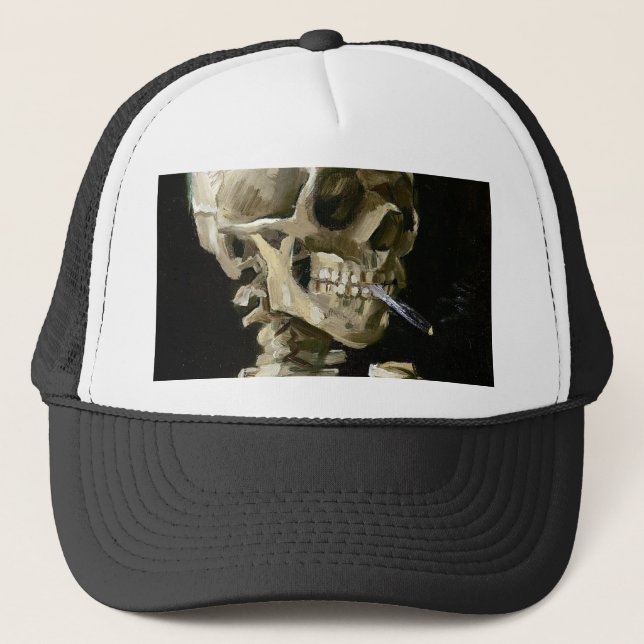 Vincent van Gogh Smoking Skeleton Keps (Framsida)