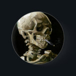 Vincent van Gogh Smoking Skeleton Knapp<br><div class="desc">Rökning Skeleton målad av Vincent van Gogh 1886.</div>