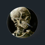 Vincent van Gogh Smoking Skeleton Knapp<br><div class="desc">Rökning Skeleton målad av Vincent van Gogh 1886.</div>