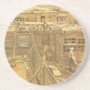 Vincent van Gogh - Snimmarens gård och tvätt Underlägg Sandsten