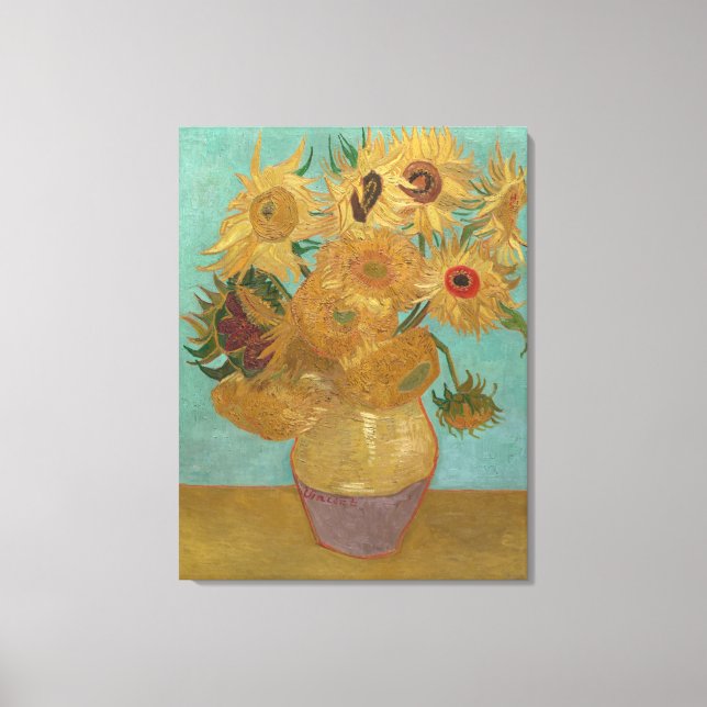 Vincent Van Gogh - Solblommor Canvastryck (Framsida)