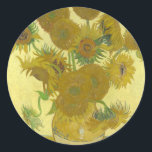 Vincent Van Gogh - Solblommor - Klassisk målning Runt Klistermärke<br><div class="desc">Vincent Van Gogh - Solblommor - Klassisk målning från en av världens mest berömd konstnärer</div>
