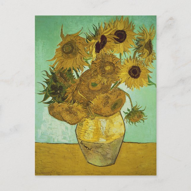 Vincent van Gogh - Solblommor Vykort (Framsida)