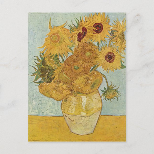 Vincent Van Gogh - Solblommor Vykort (Framsida)