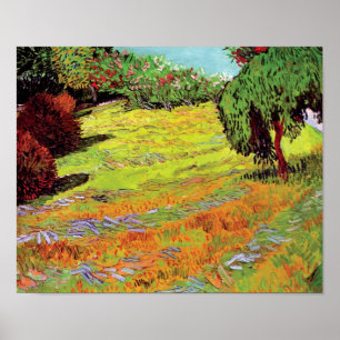 Vincent Van Gogh - Solig gräsmatta i en offentlig Poster