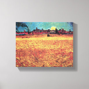 Vincent Van Gogh - Solnedgång över vete fält Finko Canvastryck