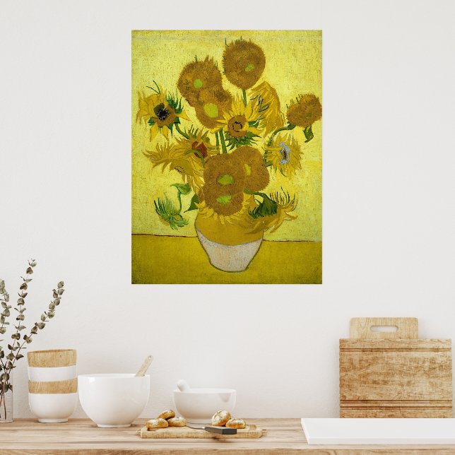 Vincent Van Gogh Solros  Poster (Kök)