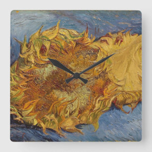 Vincent Van Gogh solrosor, 1887 Fyrkantig Klocka