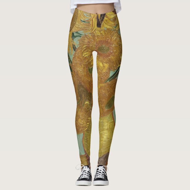 Vincent Van Gogh - solrosor, 1889 Leggings (Framsida)