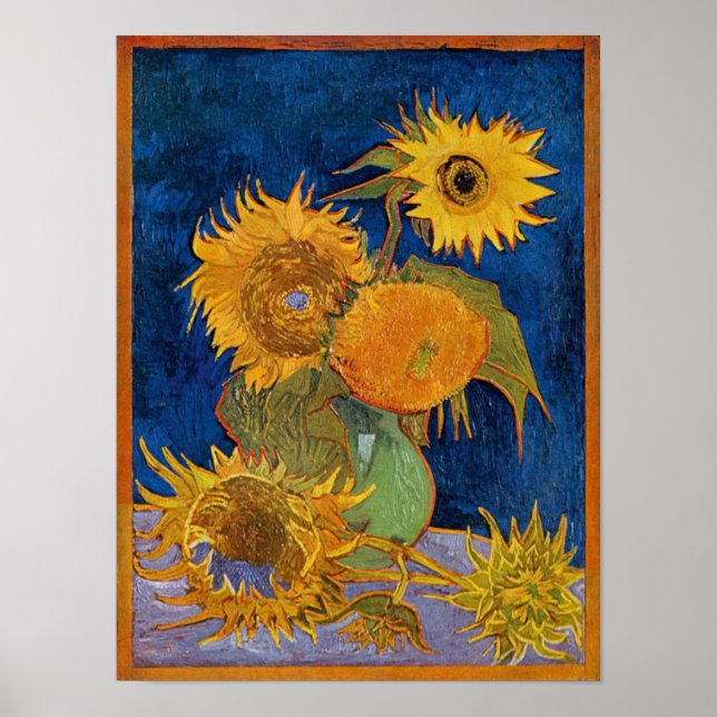 Vincent Van Gogh - Solrosor, 2:a versionen Poster (Framsidan)