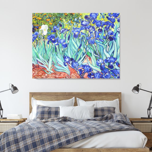 Vincent Van Gogh som målar Irisar Canvastryck (Insitu (sovrum))