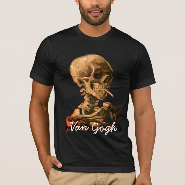 Vincent Van Gogh som röker skallen T Shirt (Framsida)