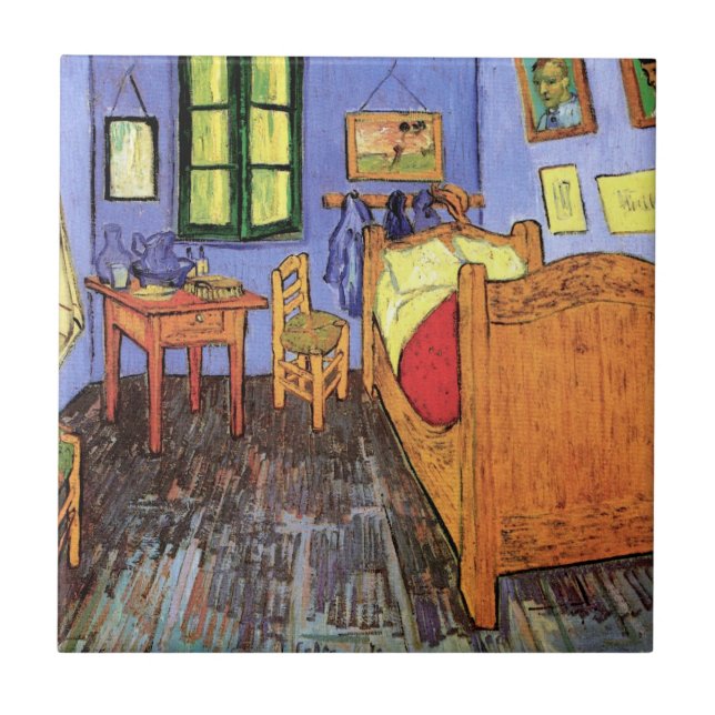Vincent Van Gogh - Sovrum i Arles Konstverk Kakelplatta (Framsidan)
