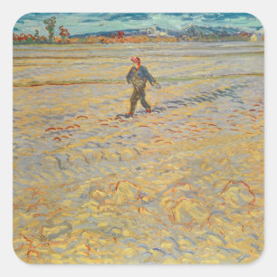 Vincent van Gogh Sower 1888 Fyrkantigt Klistermärke