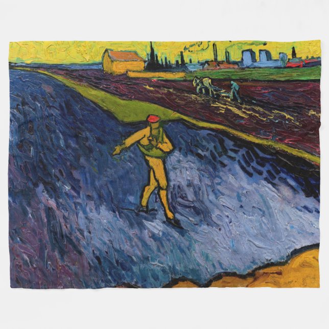 Vincent van Gogh - Sower: Arles utkjolar Fleecefilt (Framsidan (Horisontell))