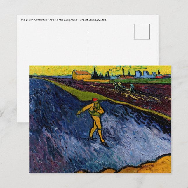 Vincent van Gogh - Sower: Arles utkjolar Vykort (Fram/baksida)