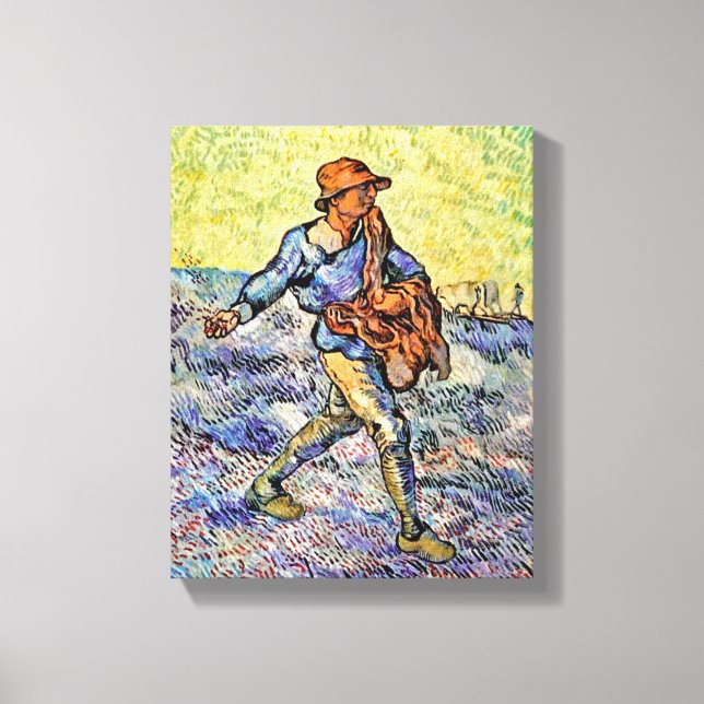 Vincent Van Gogh - Sower - Fin konsmålning Canvastryck (Framsida)