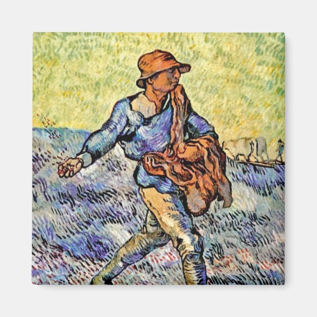 Vincent Van Gogh - Sower - Fin konsmålning Magnet (Framsidan)