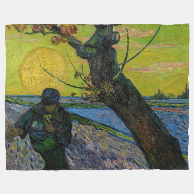 Vincent van Gogh - Sower Fleecefilt (Framsidan (Horisontell))