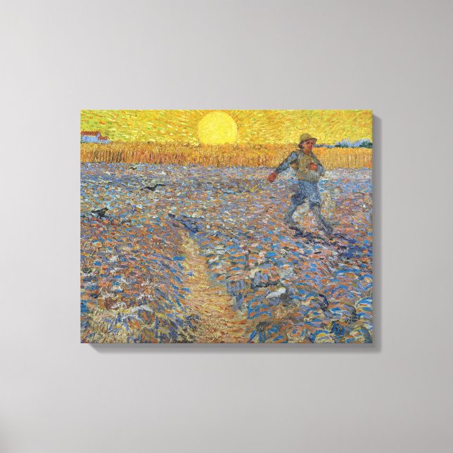 Vincent Van Gogh - Sower med Setting Sol Canvastryck (Framsida)