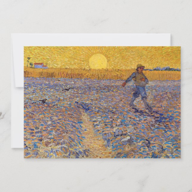 Vincent van Gogh - Sower med Setting Sol Inbjudningar (Framsida)