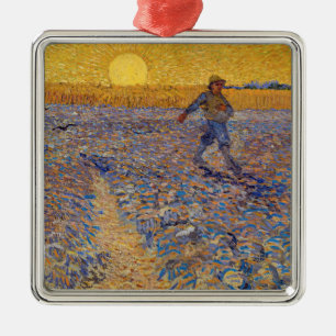 Vincent van Gogh - Sower med Setting Sol Julgransprydnad Metall