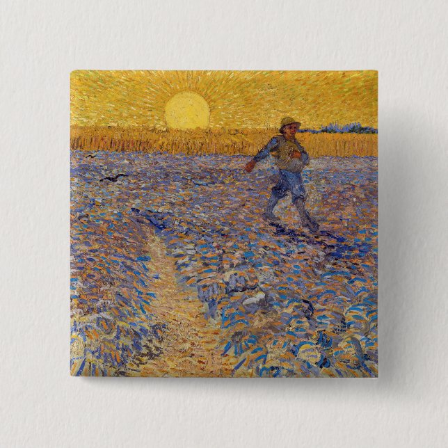 Vincent van Gogh - Sower med Setting Sol Knapp (Framsida)