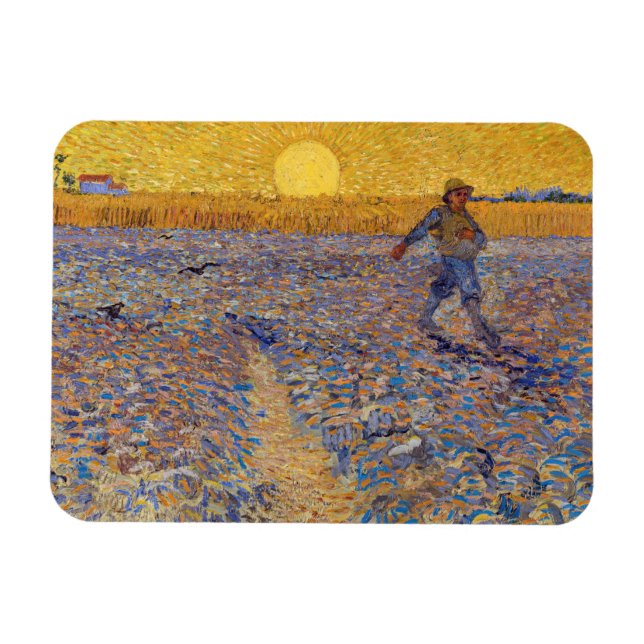 Vincent van Gogh - Sower med Setting Sol Magnet (Horisontell)