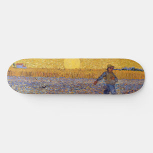 Vincent van Gogh - Sower med Setting Sol Mini Skateboard Bräda 18,5 Cm