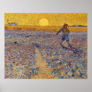 Vincent van Gogh - Sower med Setting Sol Poster