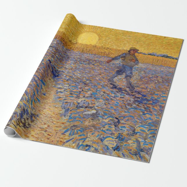 Vincent van Gogh - Sower med Setting Sol Presentpapper (Utrullad)