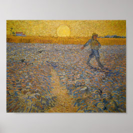 Vincent Van Gogh Sower vid Sunset Art Painting Poster
