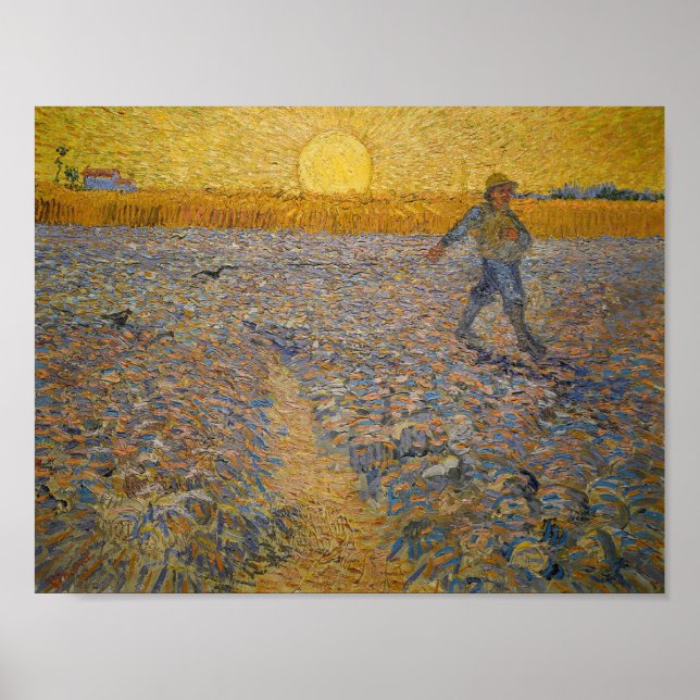 Vincent Van Gogh Sower vid Sunset Art Painting Poster (Framsidan)