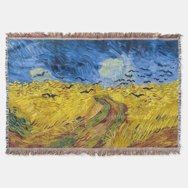 Vincent van Gogh - Spannmål fält med korpar Filt (Framsidan)