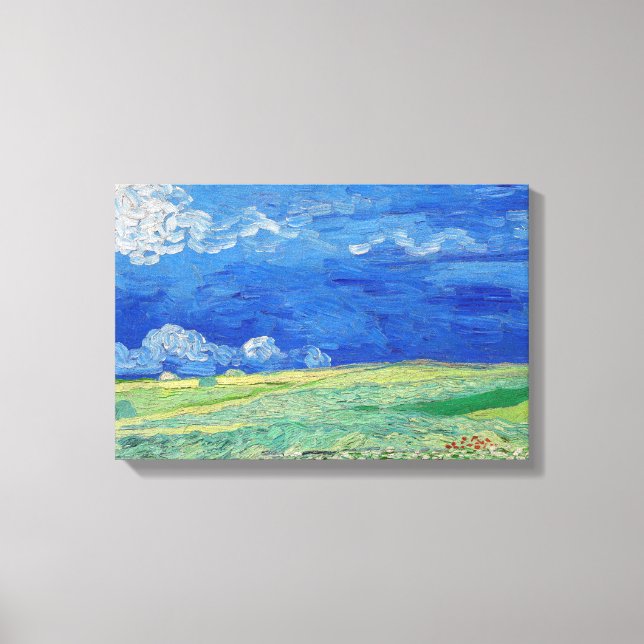 Vincent van Gogh - Spannmål under åskmoln Canvastryck (Framsida)
