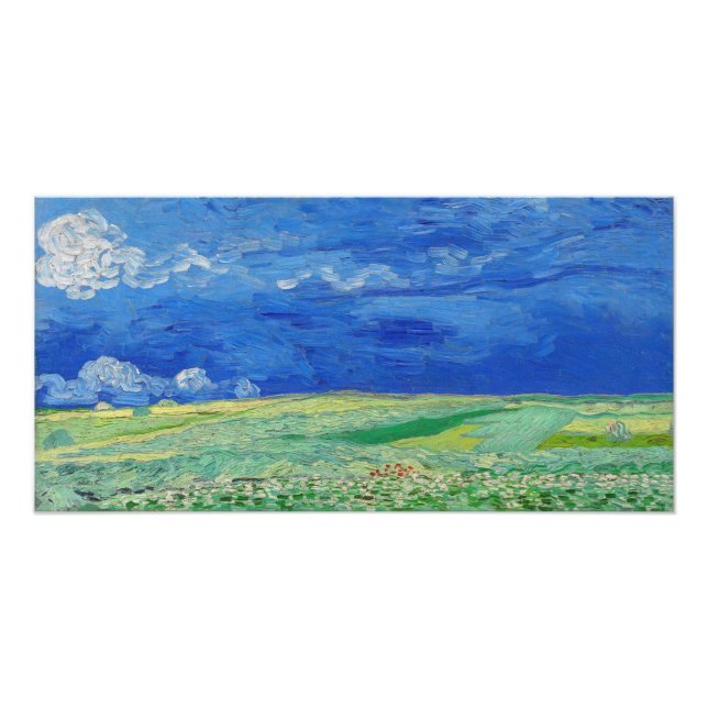Vincent van Gogh - Spannmål under åskmoln Fototryck (Framsidan)