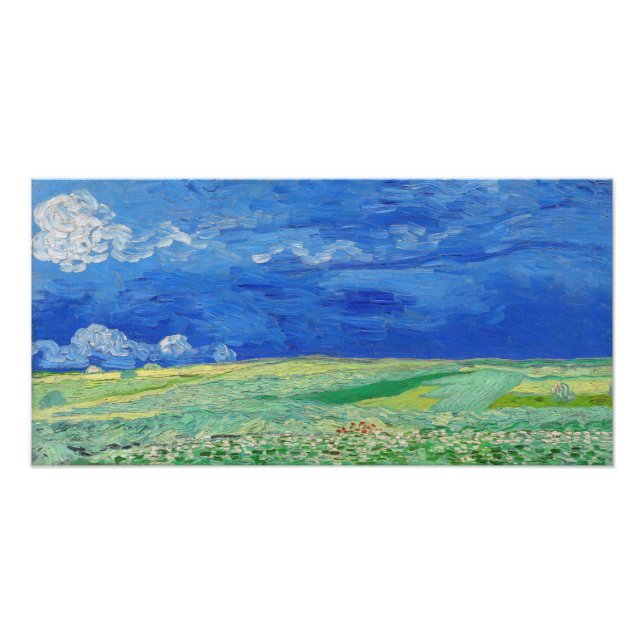 Vincent van Gogh - Spannmål under åskmoln Fototryck (Framsidan)