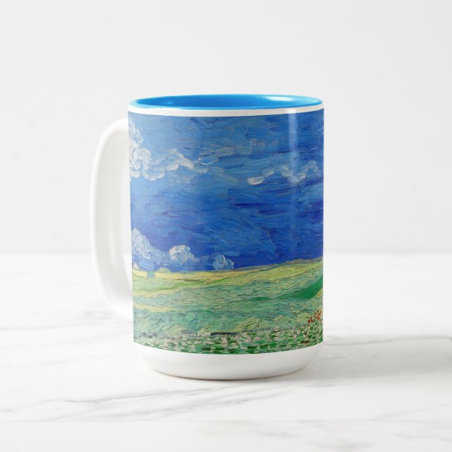 Vincent van Gogh - Spannmål under åskmoln Två-Tonad Mugg (Framsida vänster)