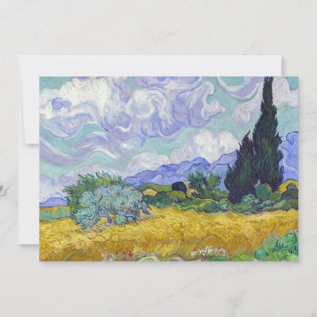 Vincent Van Gogh - Spannmålsfält med cypresser Inbjudningar (Framsida)