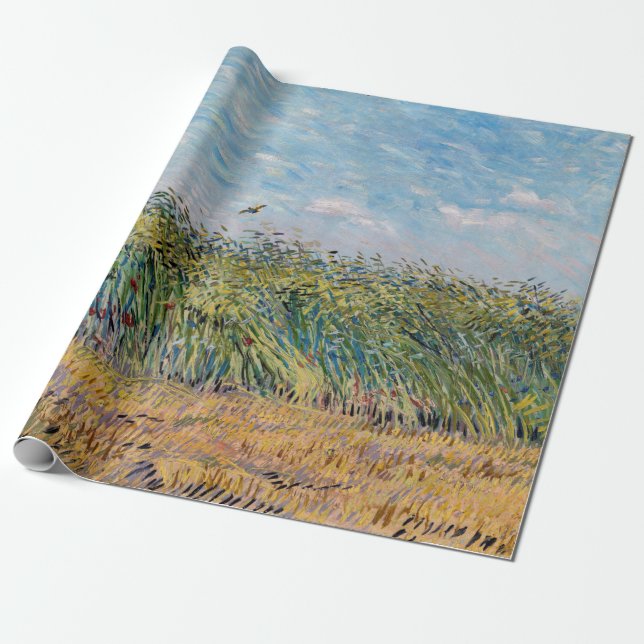 Vincent van Gogh - Spannmålsfält med en lärka Presentpapper (Utrullad)