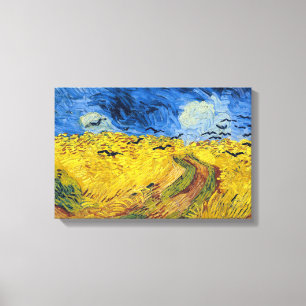 Vincent van Gogh - Spannmålsfält med kråkor Canvastryck